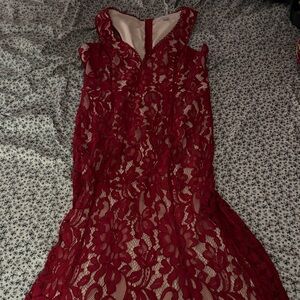 Elegant Red Lace Dress